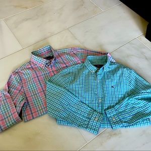 Bundle of TWO Vineyard Vines size Small (8-10) Boys long sleeve button downs